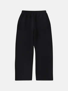 Men's Black Cotton Sweatpants Elastic Waist Casual Knitted Midweight Autumn Wear - Product Image 1