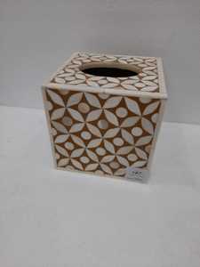 Luxury Handmade Conifer Modern Multi-Purpose Tissue Paper <b>Box</b> Cover Blue <b>Floral</b> Decorative Tissue Holder for Home and Hotel - Product Image 3