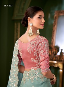 ชุดส่าหรีทรงสวยทันสมัยพร้อมเสื้อปักลายประณีต ชุดอินเดียระดับพรีเมียมสำหรับงานแต่งงาน งานเลี้ยง และงานเทศกาลวัฒนธรรม - Product Image 5