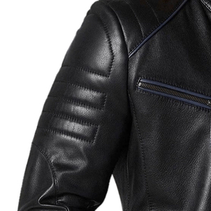 All Sizes High Quality Biker Customized Fashion Stylish Motorbike Men's <b>Winter</b> Leather Canvas <b>Jacket</b> Front <b>Waterproof</b> Sale OEM - Product Image 5