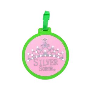 Silver Soror Crown Luggage Tag Women Travel <b>Suitcase</b> Bag Identification Label Elegant Metallic Name Tag Travel Accessory Gift - Product Image 1