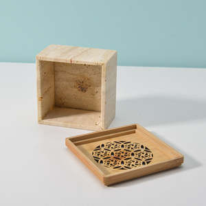 ที่ใส่บัคฮูร์ทรงสี่เหลี่ยมหินอ่อนแบบปรับแต่งได้ พร้อมฝาไม้ ใช้เป็นเตาเผากำยาน ที่ใส่เทียนทีไลท์ สำหรับตกแต่งบ้านและเป็นของขวัญ - Product Image 5