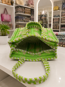 Sac fourre-tout mini en toile imprimé léopard vert, style bohème vintage, fermeture éclair, sac de shopping tendance, toutes saisons, léger - Product Image 2