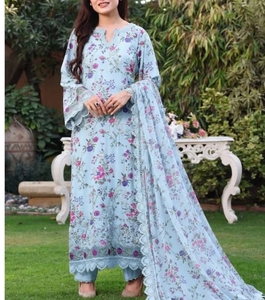 Black Digital Print Floral 3 Piece Suit Floor Length <b>Kurta</b> Palazzo Dupatta <b>Indian</b> Pakistani Ethnic Party Wear - Product Image 4