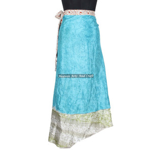 New Eco Friendly Girl's Wear Beach Sari Reversible Long <b>Wrap</b> <b>Skirts</b> Rajasthani Multi-layer Saree Art Silk Long <b>Wrap</b> Indian - Product Image 3