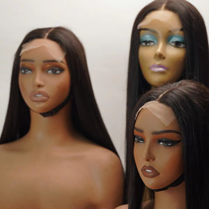 Perruque la plus vendue en cheveux humains, avec closure en dentelle au milieu, lisse comme des baguettes, cheveux naturels pour femmes, style doux, cheveux bruts, couleur du fournisseur - Product Image 1