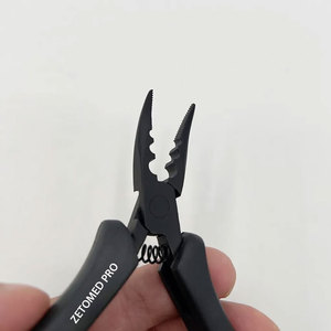 Hair Pliers Curved Head Teeth 3 Holes <b>Micro</b> and Nano Beads Ring Links Feather Hair <b>Extension</b> Tools Plier OEM Service - Product Image 2