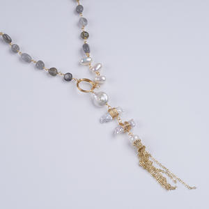 Collar de Perlas de Agua Dulce Naturales, Diseño de Sonrisa, Estilo Coreano, Nuevo, Moderno, con Cuentas, Cadena para Suéter, Simple y Elegante, Popular en Internet - Product Image 5