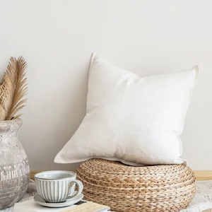 Solid Gray Square Linen <b>Cushion</b> <b>Cover</b> Handmade Nordic Style Home Decor Pillow Case Envelop Closure - Product Image 6