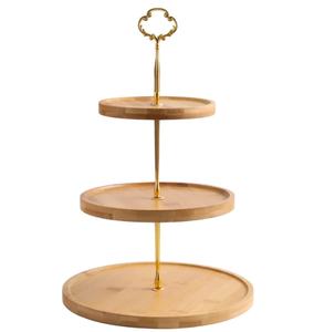 Nouveau support à gâteau en osier et support à dessert pour gâteau de décoration avec poignée en bois support moderne créatif pour gâteaux et pâtisseries - Product Image 5