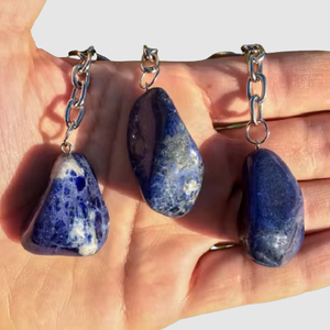 Porte-clés en cristal de sodalite de haute qualité, pierre naturelle, cadeau pour femme, vente en gros - Product Image 4