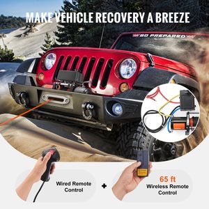 Verricello Elettrico 12V DC per Camion, Capacità 6000 lb, Cavo Sintetico 1/4 x 55 ft, Passacavo in Alluminio, Telecomando Wireless e Cablato - Product Image 3