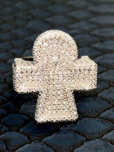 Luxury Iced Cross <b>Ring</b> 925 Sterling Silver Hip Hop Bling Engagement Moissanite <b>Statement</b> <b>Ring</b> Men's Gift Him Rapper Jewelry - Product Image 2