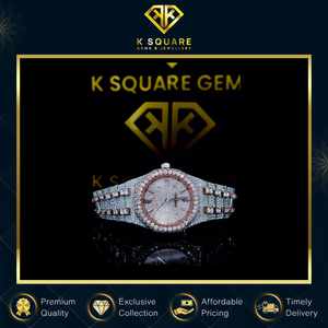 Reloj de Lujo de Acero Inoxidable con Diamantes Moissanite, Suministro de Fábrica, Colección Única, Resistente al Agua, Cuarzo, Automático, Analógico - Product Image 6