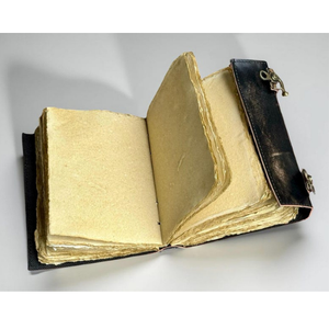 Embossed <b>Leather</b> Skeleton Journal Gothic Evil Eye Grimoire Notebook Vintage Pages <b>Diary</b> with Brass Lock Closure Halloween Gift - Product Image 6