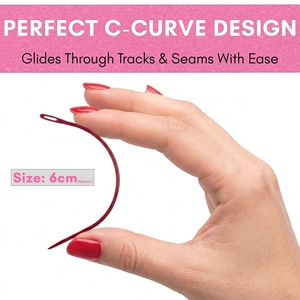 Aiguille à coudre incurvée de type C pour extensions de cheveux, pour la pose professionnelle de tissages et la fabrication de perruques - Product Image 5