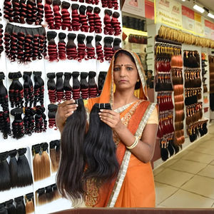 100% Cuticule Alignée Indien Cheveux Humains Raw Virgin Vendeur Kinky Noir Long 8-32 pouces Droite Naturel Bundle Temple Cheveux Humains - Product Image 4