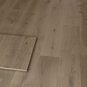 Plancher en bois massif de chêne de 18 mm, planches de bois dur imperméables avec grain naturel, moderne ABCD pour salon - Product Image 4