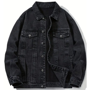 Men Solid Color Denim Jacket Wholesale Custom <b>Jeans</b> Jacket High Quality Manufacturer Pakistan Export Supplier - Product Image 1