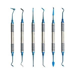 BAFA Juego de 6 Espátulas Manuales para Relleno de Resina Compuesta en Odontología, Mango Grueso, Cabeza Recubierta de Titanio, Herramienta de Relleno, Instrumentos Dentales - Product Image 3