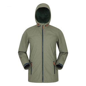 Chaqueta Unisex con Capucha de Tejido Softshell Verde Oliva, Cierre de Cremallera, Impermeable, para Uso en Exteriores, Corte Regular, para Todas las Estaciones, Material de Poliéster - Product Image 2