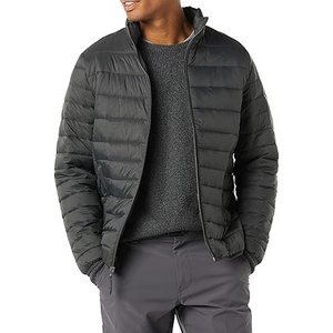 New Arrival Men's Plus Size Premium Canvas Puffer Jacket Breathable and <b>Warm</b> Winter Outerwear with Zipper Closure Plain Dyed - Product Image 1