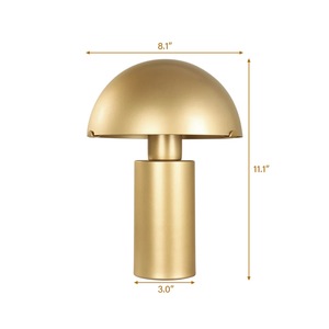 Decorative Hammered Brass Table Lamp with Cotton Shade, Unique Home <b>Lighting</b> Piece - Product Image 3