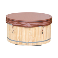 Baignoire de trempage à froid Thermowood en épicéa néo-zélandais sans nœuds, avec revêtement en acier inoxydable 304, forme ovale, pour spa de patio