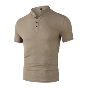 Camiseta de Hombre de Diseño Nuevo, Profesional, Informal de Negocios, Manga Corta, con Estampado de Flores, Color Sólido, Estilo Polo, Transpirable - Product Image 2