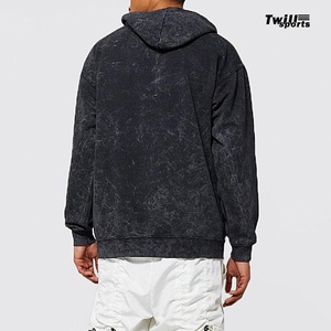Custom Vintage Distressed Oversized French Terry Men's <b>Hoodie</b> Wholesale No <b>Strings</b> Hooded Autumn Digital Washed Sweatshirts - Product Image 3