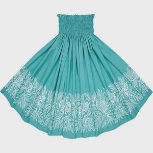 Nouvelle jupe polynésienne à imprimé floral brodé, légère, 100 % coton, taille froncée, élégante, pour l'automne et la plage - Product Image 1