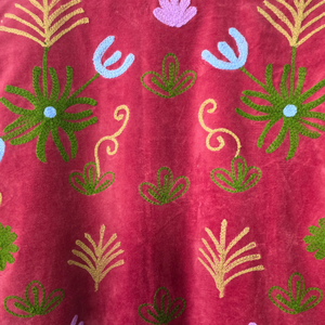 Morvi Fab 2026 New Collection #66 <b>Women</b>’s Maroon Velvet Sujani <b>Embroidered</b> <b>Jacket</b> – Colorful Floral Boho Outerwear | - Product Image 6