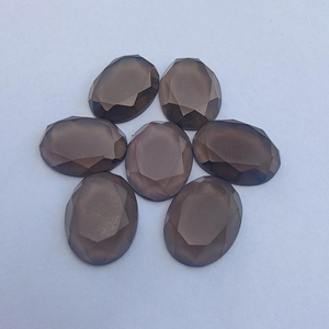 Cuarzo Ahumado Natural, Corte en Tableta, Forma Ovalada, Calibrado, Parte Posterior Plana, Gema para Joyería, Disponible en Todos los Tamaños - Product Image 1