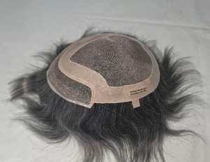 Perruque en cheveux humains avec dentelle frontale, cheveux chinois vierges Remy, ondulations profondes lâches, lisses crépus, ondulations aquatiques, 40-80g, 1b+gris - Product Image 3