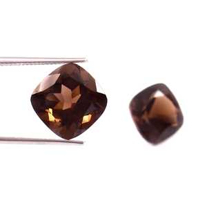 Lote al por mayor de piedras preciosas sueltas de cuarzo ahumado natural de 6x6 mm, talla cojín, facetadas y calibradas para la fabricación de joyas. - Product Image 2