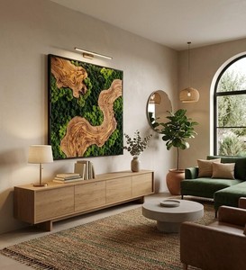 Décoration Murale en Mousse Naturelle Faite à la Main avec Cadre en Bois – Idéale pour Bureau et Salon - Product Image 2