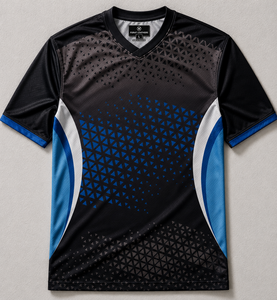 Maillot de football unisexe FURAT LEATHERS à col en V, sublimé, en polyester respirant, coupe classique, manches courtes, personnalisable avec le nom de l'équipe - Product Image 2