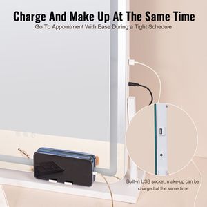 Specchio da Trucco LED con Porta USB e Touch Screen, Ingrandimento 5X con Tre Modalità di Illuminazione Colorata - Product Image 6