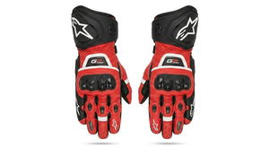 GP Pro Leather Full Finger <b>Gloves</b> <b>Red</b> Black Men Cycling Riding Protective Gear Summer Use - Product Image 1