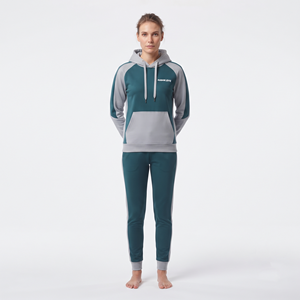 Custom Design Women's Full Sleeve Hooded <b>Polyester</b> <b>Tracksuit</b> Two Tone Regular Fit Jogger Set Casual Autumn Winter Clothing - Product Image 3