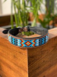 Western Hand Tooled <span class=keywords><strong>Leather</strong></span> Dog Collar Skull Hand Tooled Collares para mascotas al por mayor - Product Image 2
