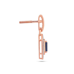 ต่างหูทรงหยดน้ำสีโรสโกลด์บลูมิดไนท์เฟรม - Product Image 3