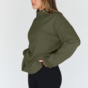 Sweat-shirt oversize uni de haute qualité pour femme, personnalisable avec logo, style streetwear, pull-over pour femme, OEM 2026 - Product Image 4