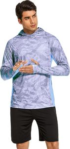 Camisa de Pesca de Manga Larga para Hombre, Camuflaje, UPF 50, Secado Rápido, con Capucha, para Actividades al Aire Libre, Impresión por Sublimación, Poliéster - Product Image 2