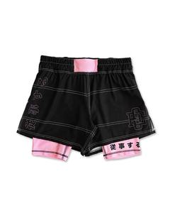 Shorts de combat MMA 2-en-1 personnalisés par sublimation avec doublure de compression intégrée, légers, respirants, pour grappling et No-Gi - Product Image 1