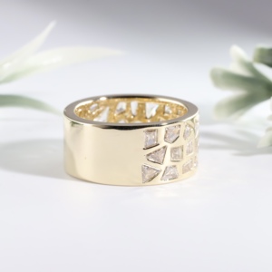Anillo de Eternidad Geométrico de Diamantes Cultivados en Laboratorio Elite Gold, Anillo de Boda Clásico con Múltiples Piedras, Anillo Ancho Tipo Cigarro, Joyería Fina para Fiesta de Compromiso - Product Image 2
