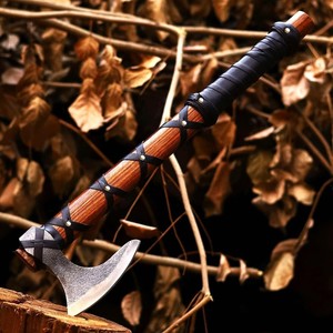Hache à barbe personnalisée forgée à la main en acier à haute teneur en carbone avec manche en bois de rose, style nordique, hache viking avec étui - Product Image 2