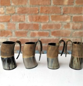 Personalized High Quality Natural Ox Horn Cup Real Buffalo Horn Viking Religious Angel Rustic Eco-Friendly Handmade Drinking Mug - Product Image 1