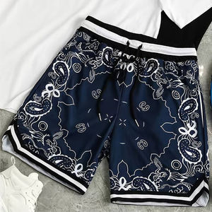 Shorts de bain pour homme à imprimé paisley, séchage rapide, cordon de serrage, taille élastique, décontractés, en polyester, longueur courte, shorts de sport - Product Image 5