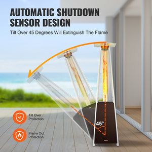 Calentador de Patio a Propano Pyramid de 48000 BTU, Calentador de Llama para Exteriores con Tubo de Vidrio de Cuarzo y Ruedas - Product Image 4